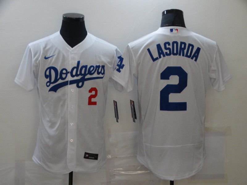 Men Los Angeles Dodgers #2 Lasorda White Elite Nike MLB Jerseys->los angeles dodgers->MLB Jersey